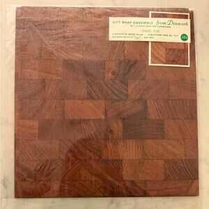 Rare Imported Vintage 1970s Specialty Wrapping Paper & Card Danish Teak Print